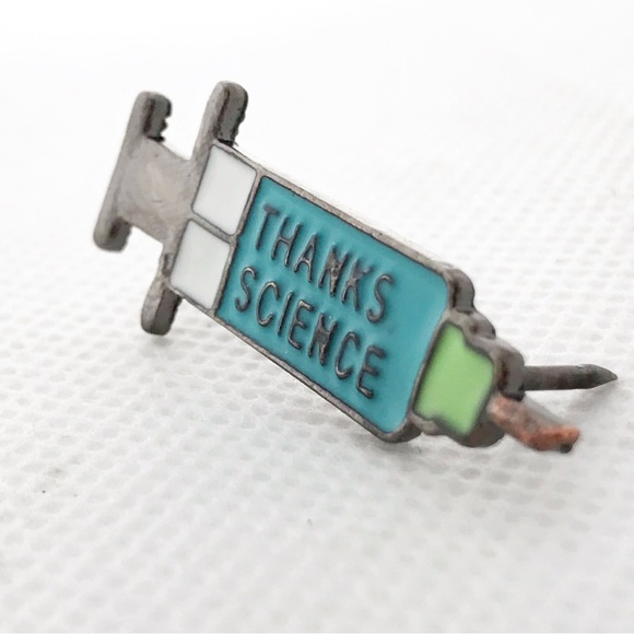 Thanks Science Syringe Enamel Pin - Picture 2 of 4